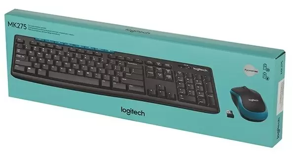 Комплект Logitech Wireless Combo MK275, черный/синий