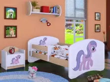 Детская кровать Happy Babies Happy Pony L01 70x140см, белый/светлая груша