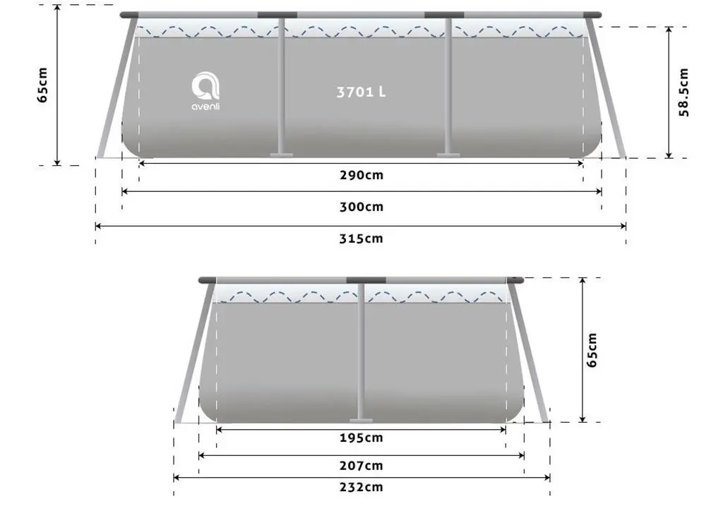 Бассейн Avenli 17771EUVETS, серый