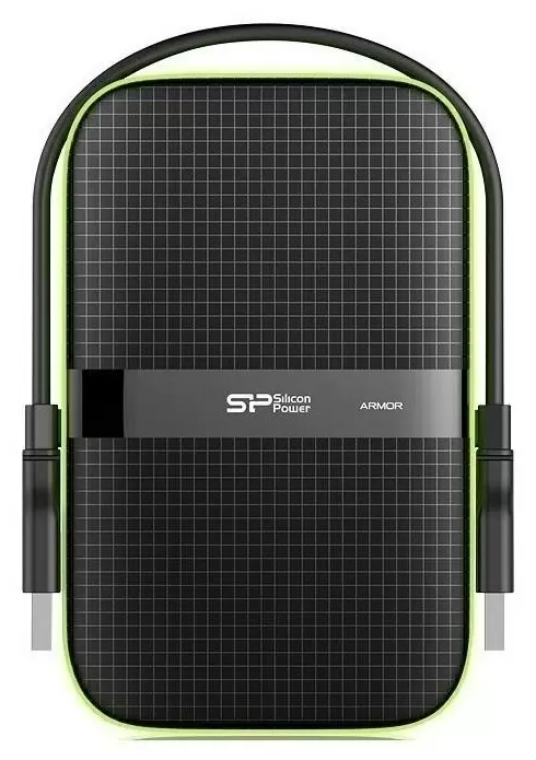 Внешний жесткий диск Silicon Power Armor A60 2.5" 1TB, черный/зеленый