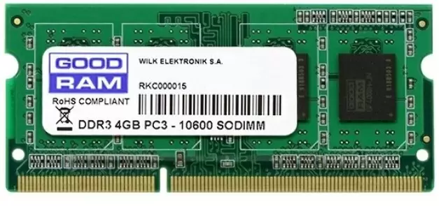Оперативная память SO-DIMM Goodram 4ГБ DDR3-1333MHz, CL9, 1.5V