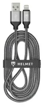 Cablu USB Helmet Nylon Type-C Cable 2m, alb/negru