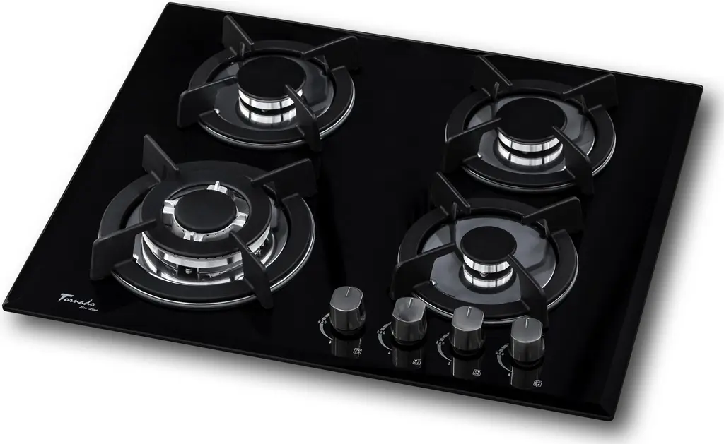 Газовая панель Tornado HG14B Eco BL Glass, черный