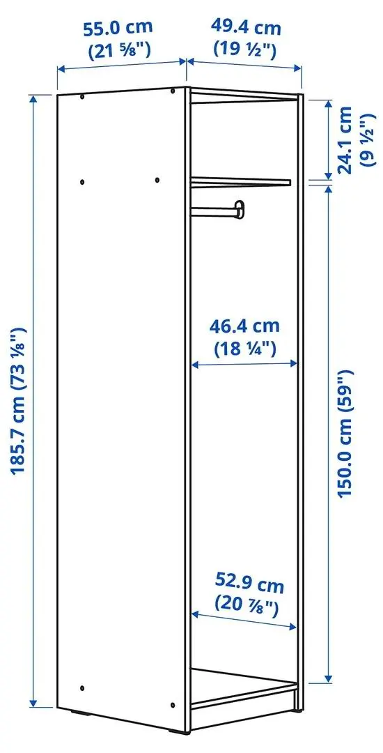 Dulap IKEA Gursken 49x55x186cm, bej deschis