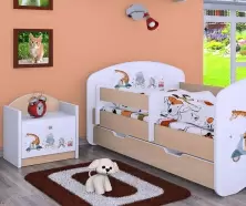 Noptieră Happy Babies Happy SZN02 Pets, alb/pară deschisă