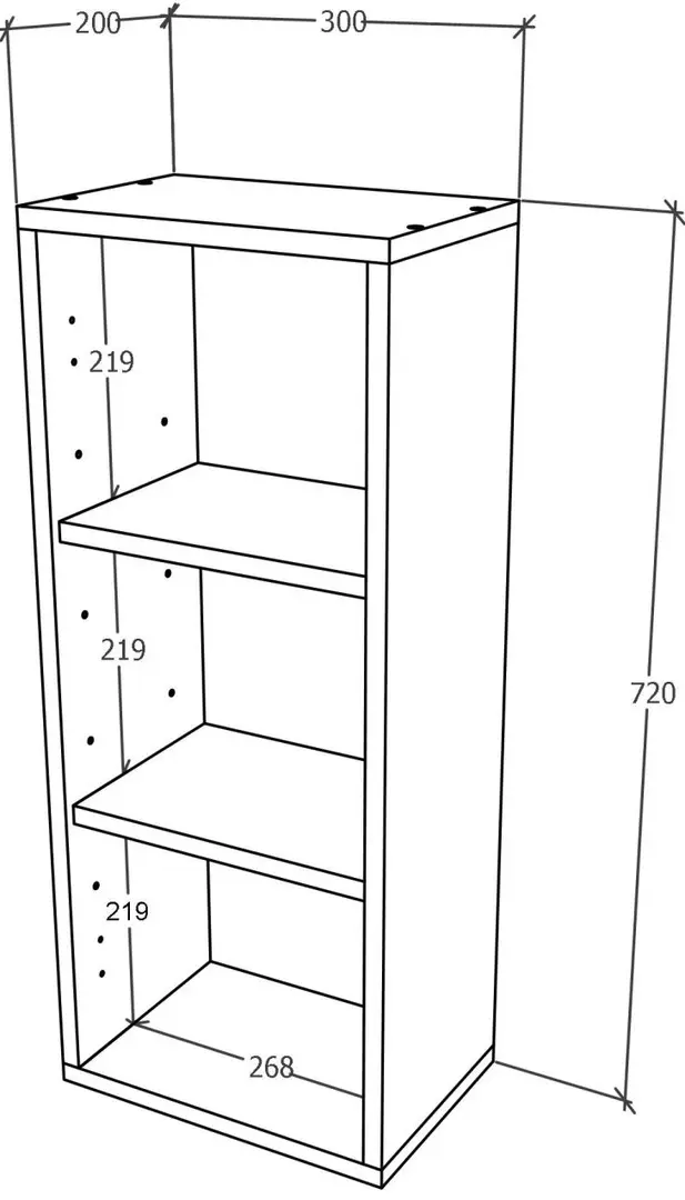 Dulap suspendat Haaus Zaria 1U, alb/alb lucios