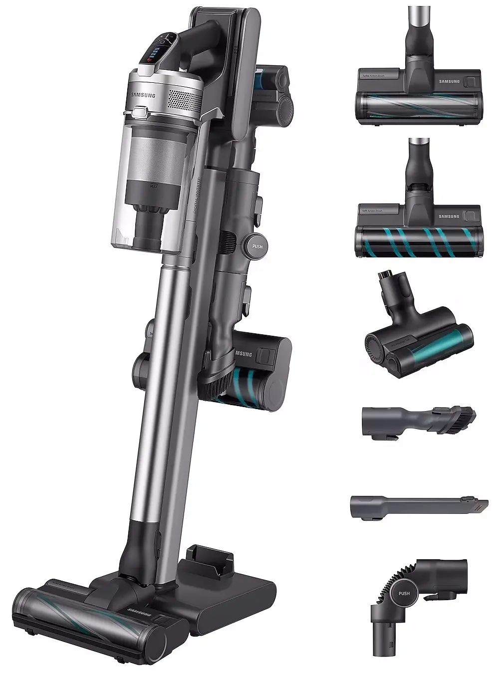 Aspirator vertical Samsung VS20R9046T3/EV, argintiu pe tehnoparc.md Aspirator vertical Samsung VS20R9046T3/EV, argintiu