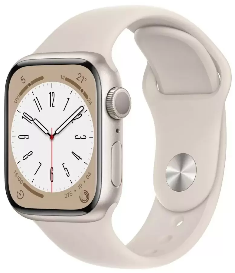 Smartwatch Apple Watch Series 8 41mm, carcasă din aluminiu, curea tip sport stea strălucitoare