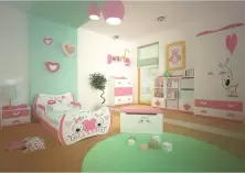 Mobilă pentru copii Happy Babies Dream 44, alb/roz