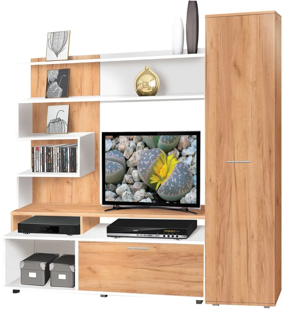 Living Modern Bari, craft stejar auriu/alb