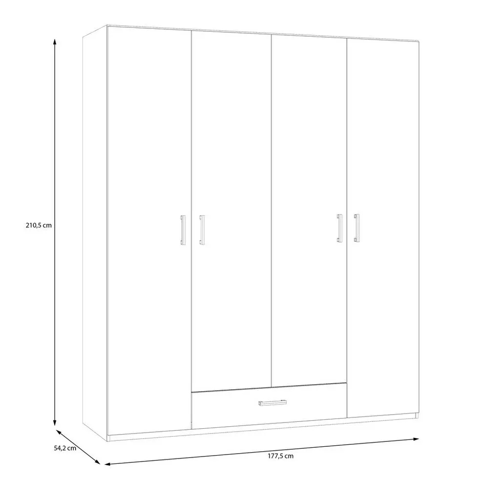 Шкаф Fortuna Econobox 2 177x210см, белый