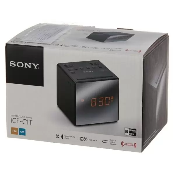 Radio cu ceas Sony ICF-C1T, negru