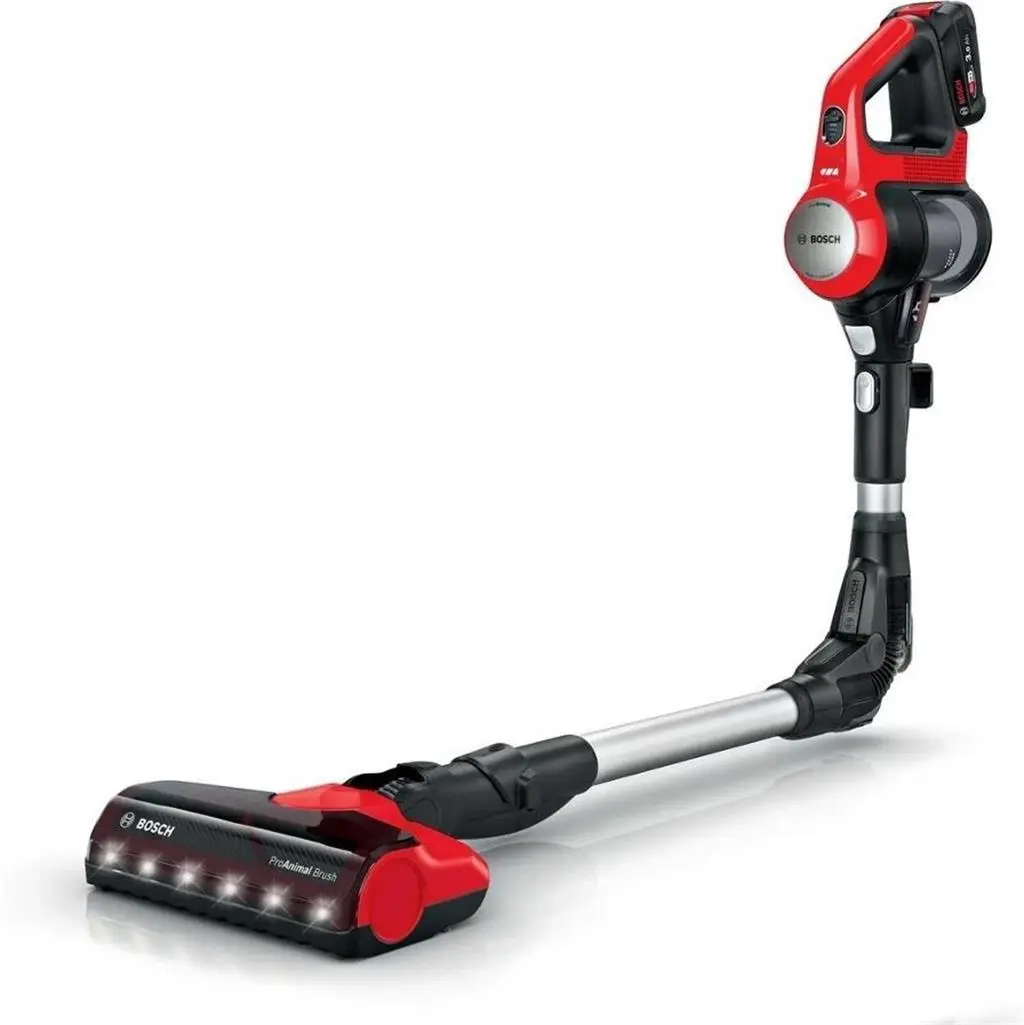 Вертикальный пылесос Bosch BCS711PET, черный/красный
