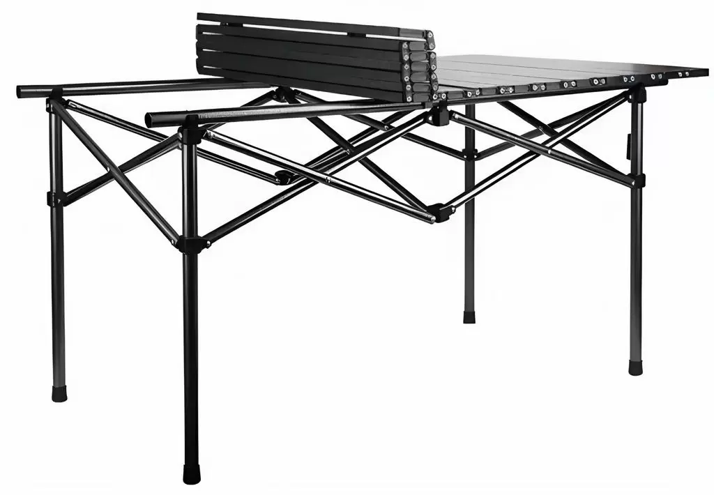 Masă pliantă pentru camping Xenos Carbon 120x55x50cm, gri