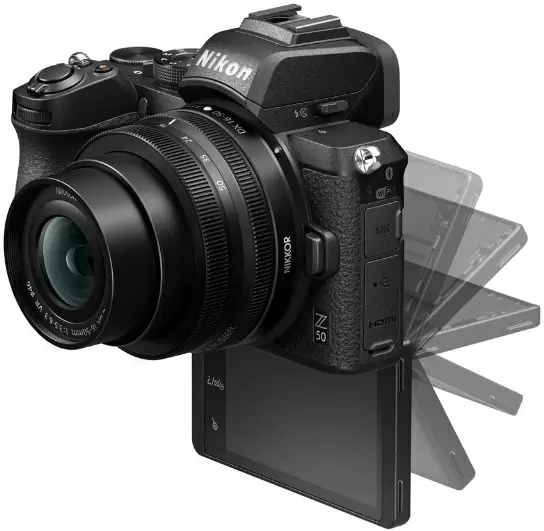 Aparat foto Nikon Z50 + Nikkor Z DX 16-50mm VR + FTZ Adapter Kit, negru