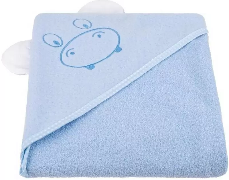 Полотенце для детей Qmini Hippo 80x80см, синий