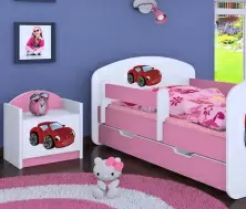 Тумба прикроватная Happy Babies Happy SZN02 Fairy Car, белый/розовый