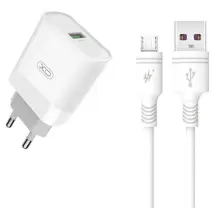 Зарядное устройство XO 15W L63 + Micro-USB Cable, белый