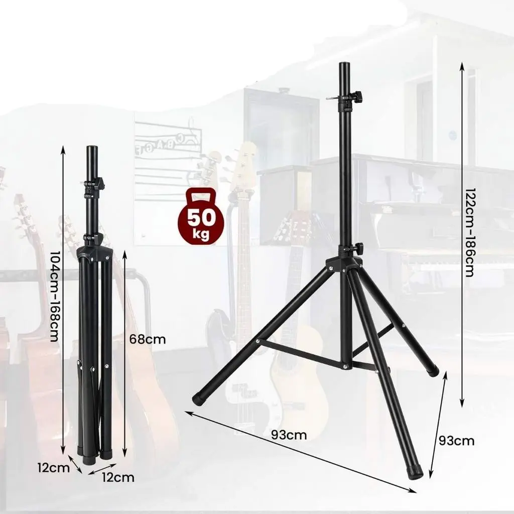 Stativ pentru sistem acustic Costway TL35676, negru pe tehnoparc.md Stativ pentru sistem acustic Costway TL35676, negru