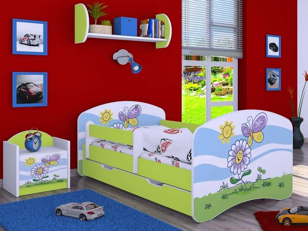 Noptieră Happy Babies Happy SZN02 Flower And Butterfly, alb/verde pastel