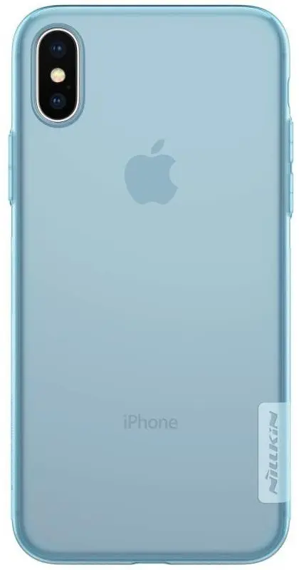 Husă de protecție Nillkin Apple iPhone XS/X Ultra thin TPU Nature, albastru pe tehnoparc.md Husă de protecție Nillkin Apple iPhone XS/X Ultra thin TPU Nature, albastru