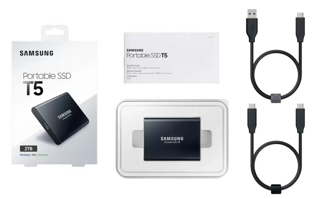 Disc rigid SSD extern Samsung Portable T5 2TB, negru