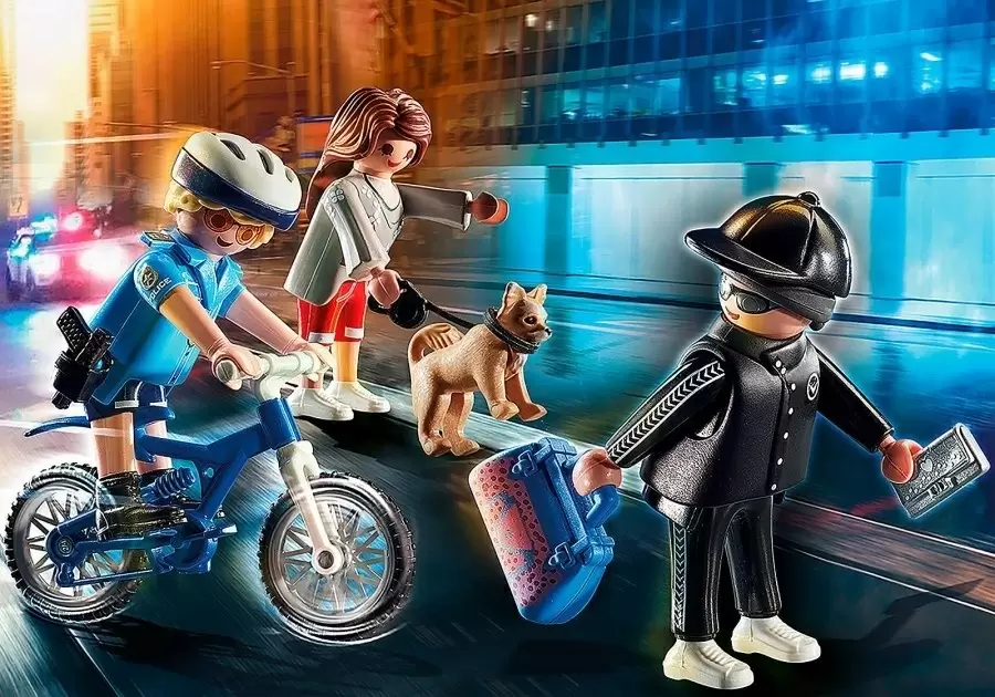 Set jucării Playmobil Police Bicycle with Thief