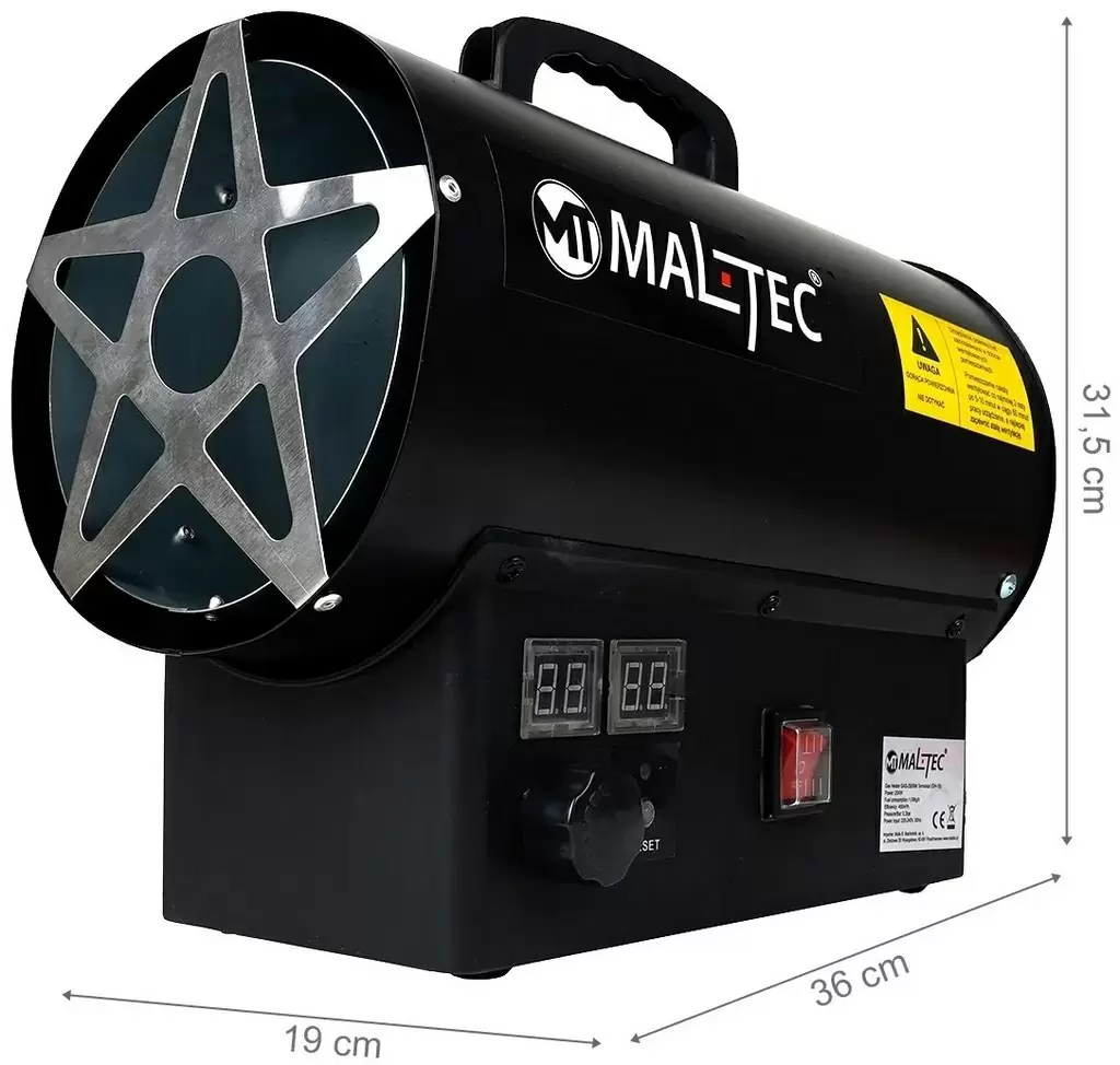 Generator de aer cald Maltec GAS-2500Mt, negru