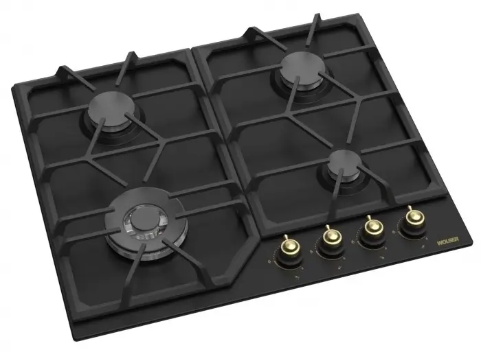 Plită incorporabilă cu gaz Wolser WL-F 6404 EN Rustic, negru