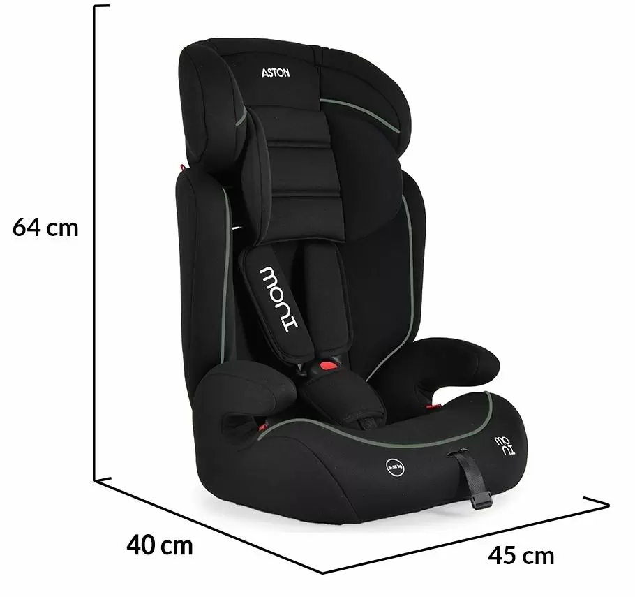 Scaun auto Moni Aston, negru/gri