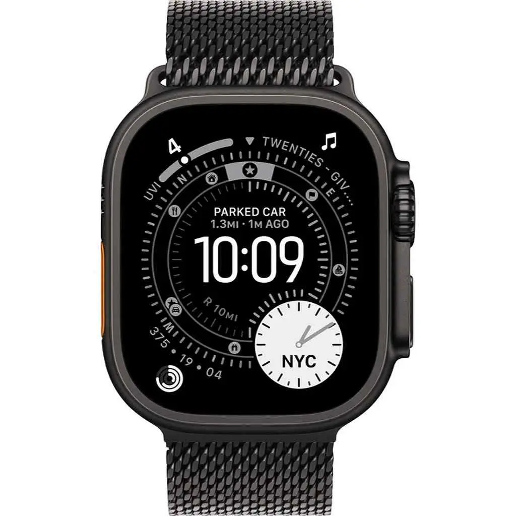 Smartwatch Apple Watch Ultra 3 GPS + Cellular 49mm Black Titanium Case with Black Titanium Milanese Loop