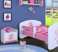 Тумба прикроватная Happy Babies Happy SZN02 Teddy Bear, белый/розовый