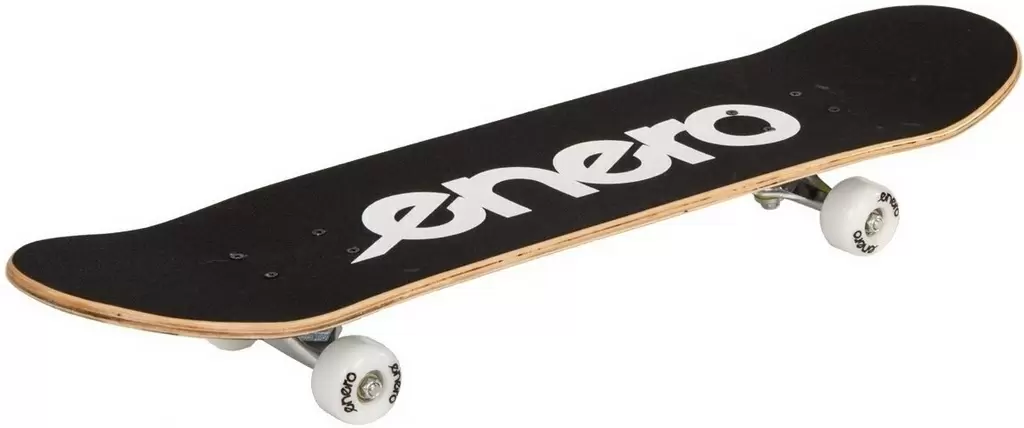Skateboard Enero Classic Wooden, negru/alb