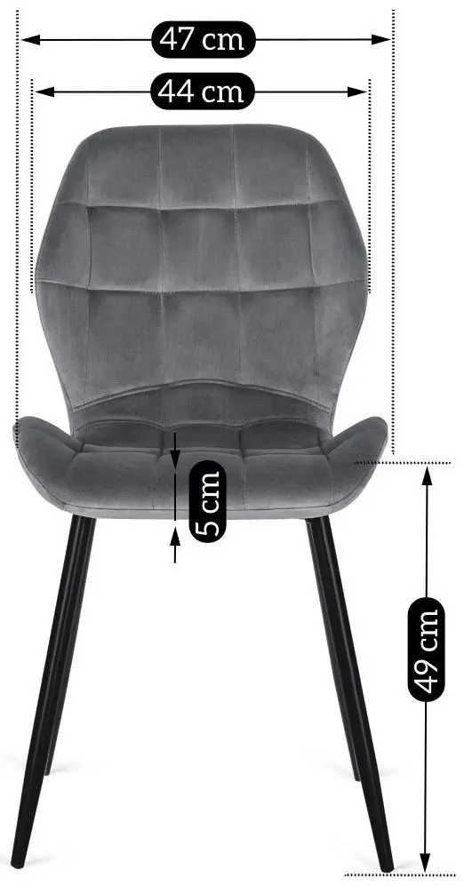 Scaun Mebel Elite Lucky, gri/negru