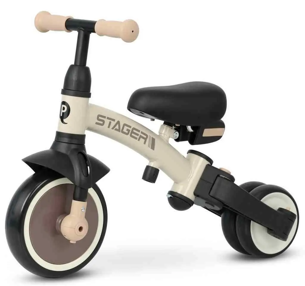 Bicicletă pentru copii Qplay Stager 3 in1, cafeniu