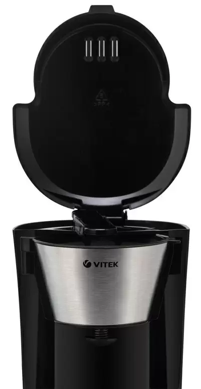 Электрокофеварка Vitek VT-1505, нержавеющая сталь/черный