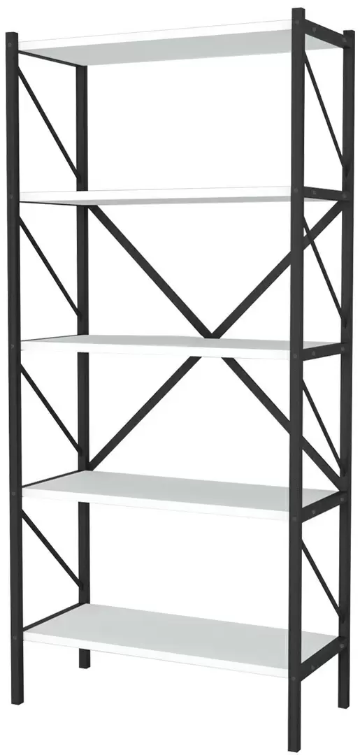Etajeră Fabulous Shelves Metal 5 secțiuni, alb/negru