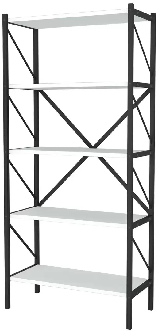 Стеллаж Fabulous Shelves Metal 5 секции, белый/черный