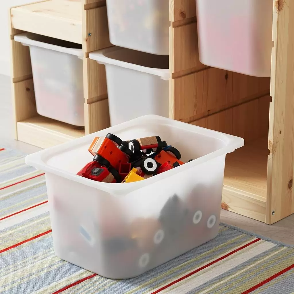 Стеллаж с контейнерами для игрушек IKEA Trofast 94x44x91см, сосна окрашенная в белый