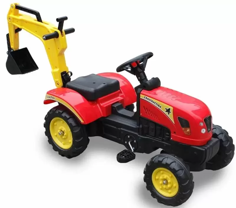 Tractor cu pedale și cupă LeanToys Branson 5229, roșu