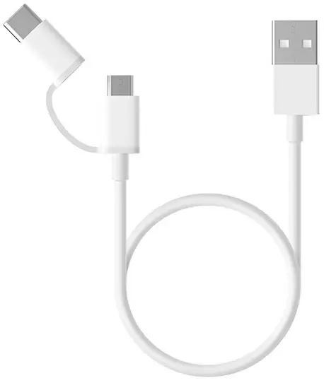 USB Кабель Xiaomi Mi 2 in 1 USB to Micro USB/Type C, белый