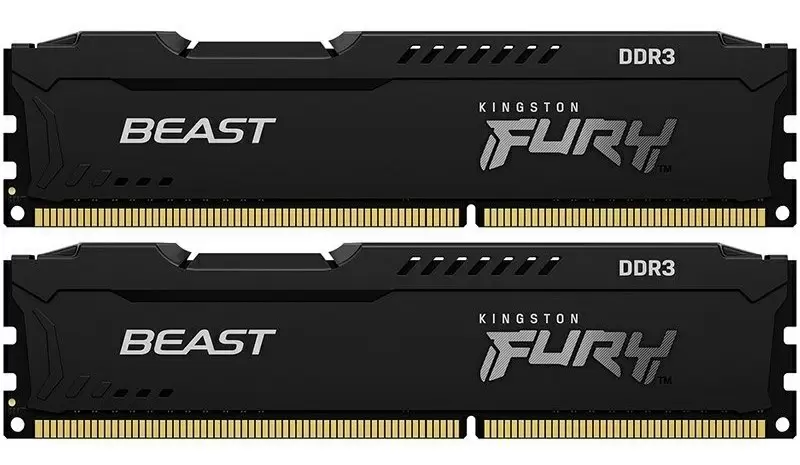 Оперативная память Kingston Fury Beast 16GB (2x8GB) DDR3-1866MHz, CL10, 1.5V