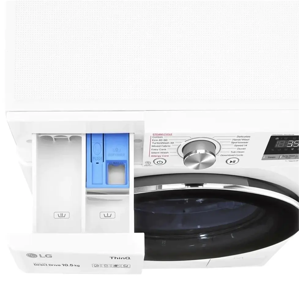 Maşină de spălat rufe LG F4WV710S2E, alb