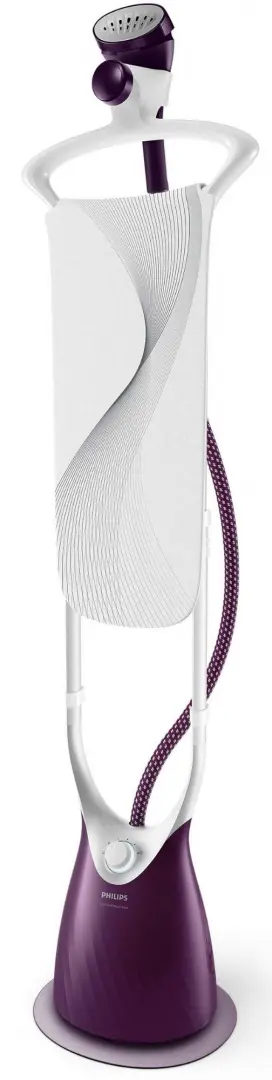 Aparat de călcat vertical cu aburi Philips GC558/30, alb/violet