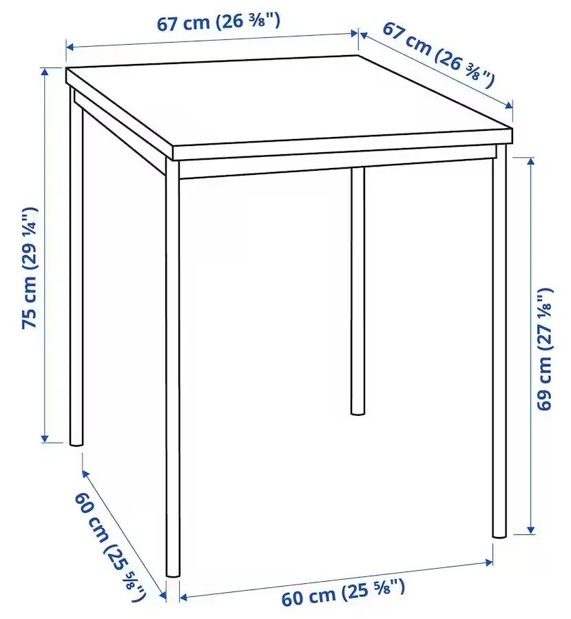 Masă IKEA Sandsberg 67x67x75cm, negru