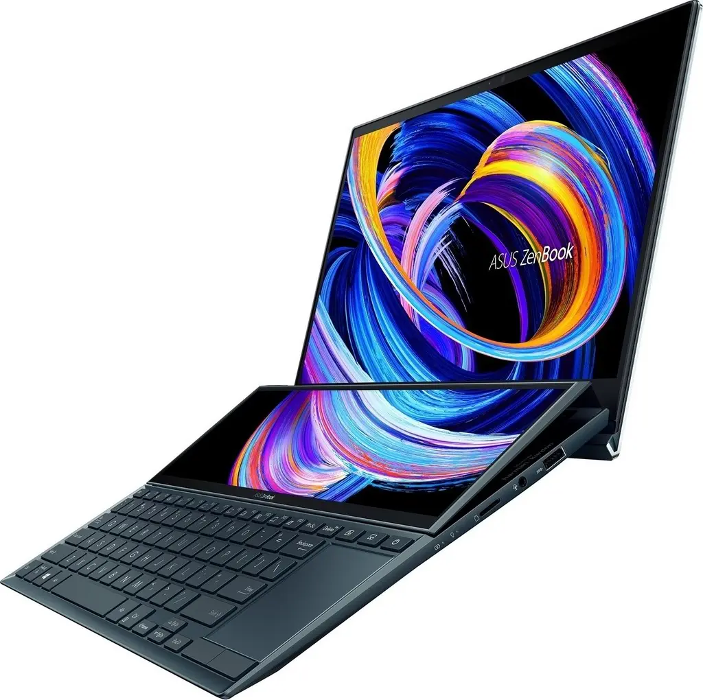 Laptop Asus Zenbook Duo UX482EG (14"/FHD/Core i7-1165G7/16GB/512GB/GeForce MX450 2GB/Win 10), albastru