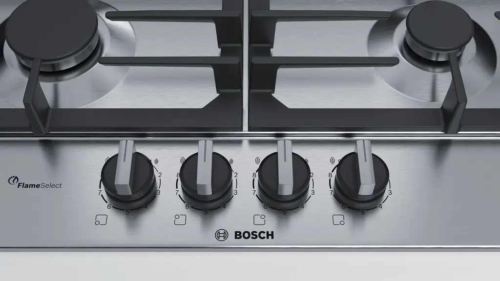Газовая панель Bosch PCH6A5B90, нержавеющая сталь
