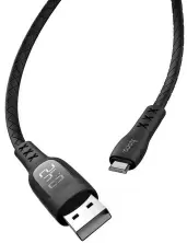 Cablu USB Hoco S6 Sentinel Cable With Timing Display For Lightning, negru