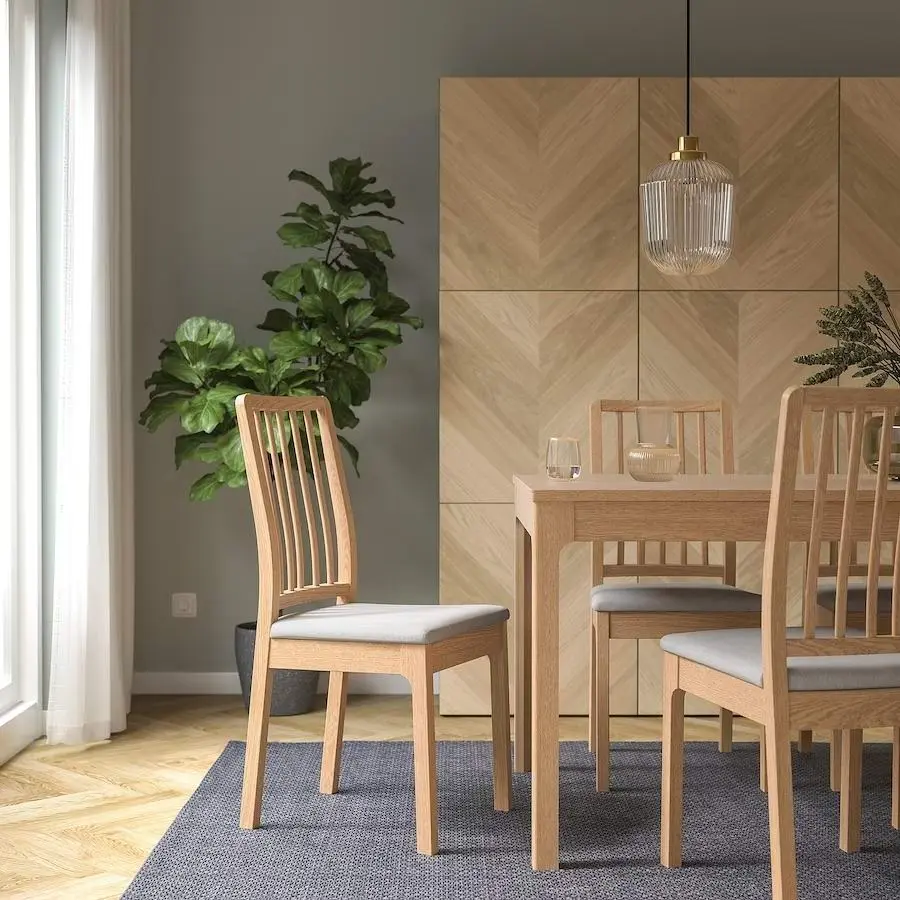 Scaun IKEA Ekedalen, stejar/ gri orrsta