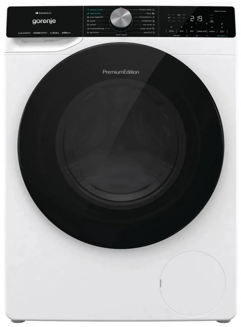 Maşină de spălat rufe Gorenje WNS1X4ARTWIFI, alb